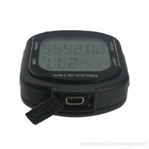 Professional Fitness 3D Sensor Pedometer with USB PC Link, 12/24 Hours Display Format